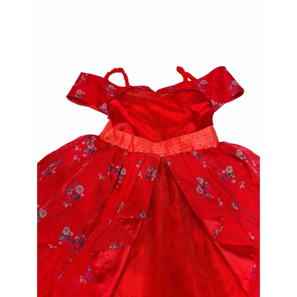 Disney Parks Elena Of Avalor Red Floral Princess Costume Dress Size M 10A